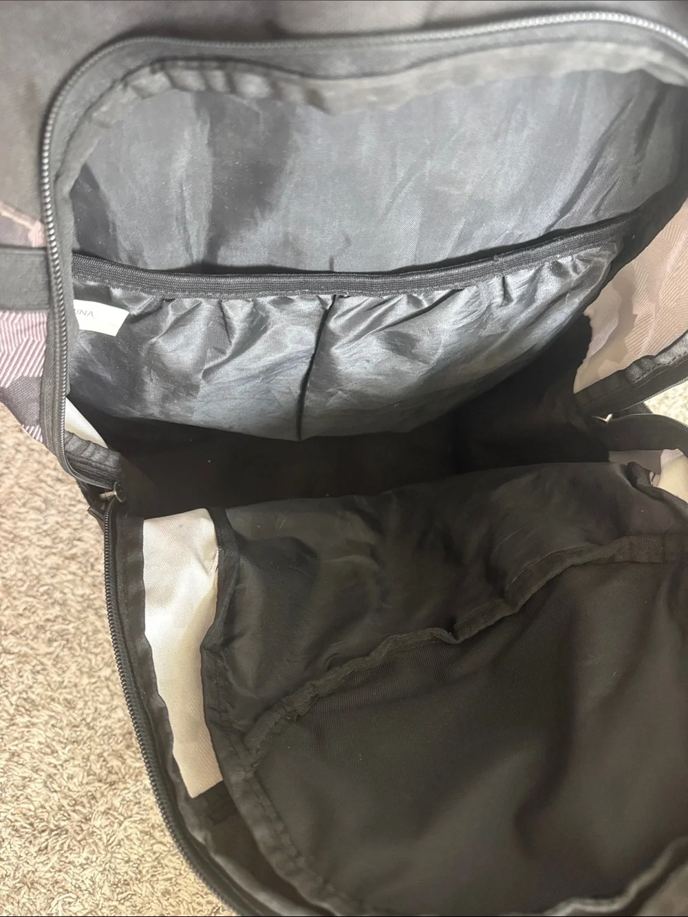 adidas Black Backpack with Purple Camo Panels